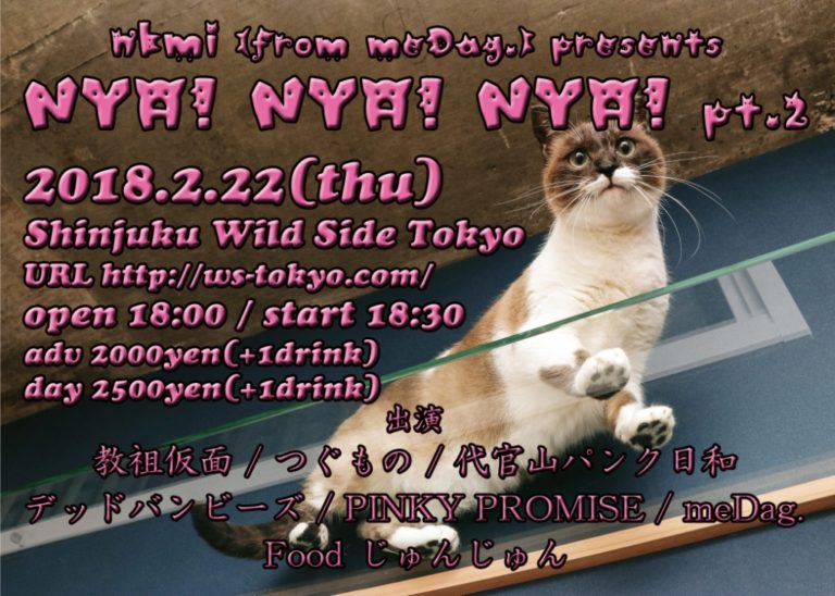 2/22(thu) - 新宿 wildside TOKYO 【NYA! NYA! NYA! pt.2】